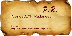 Plancsák Radamesz névjegykártya